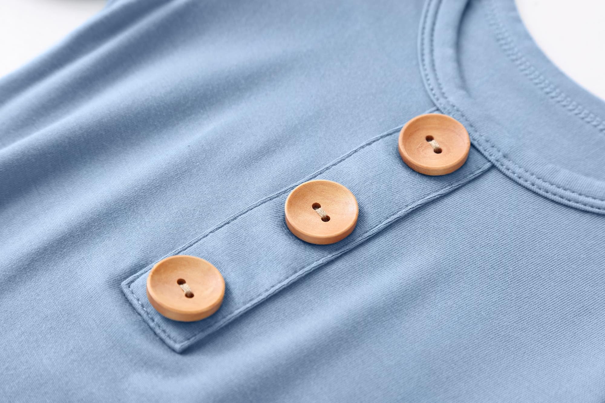 SUZEL bamboo viscose sleep gown close-up showing soft breathable fabric