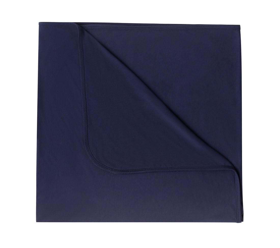 SUZEL knotted gown navy shown for easy diaper changes and snug newborn fit.