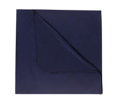 SUZEL knotted gown navy shown for easy diaper changes and snug newborn fit.
