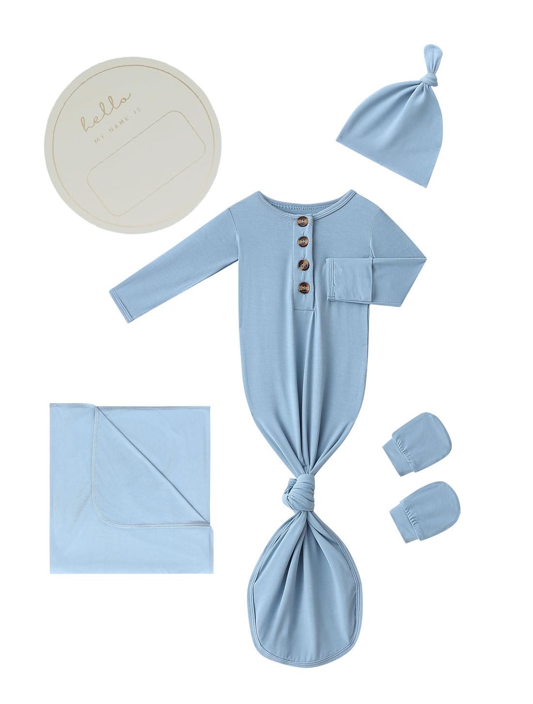 SUZEL newborn swaddle blanket in dusty blue for gentle, breathable wrap