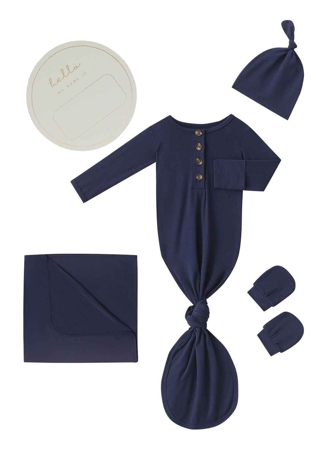 SUZEL newborn swaddle navy blanket in a cozy wrap for calm, breathable comfort.