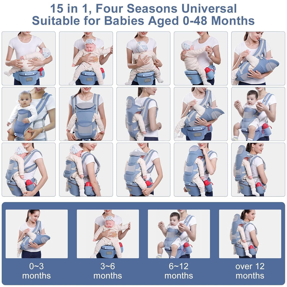 SVANE baby carrier back-carry blue: comfortable weight distribution for longer wear