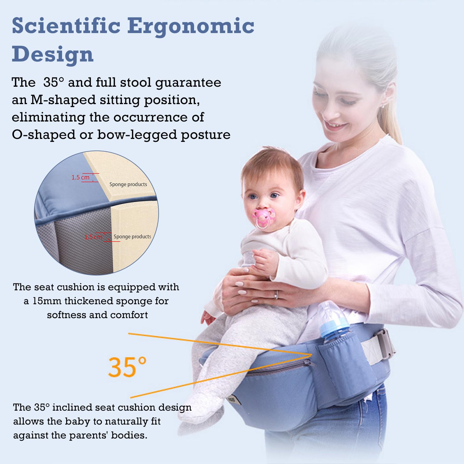SVANE baby carrier sunshade blue: shade and airflow for baby comfort