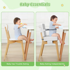 Svikibe booster seat safety buckle adds secure restraint during meals.