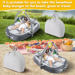 Swaathani cotton infant lounger material closeup showing breathable fabric