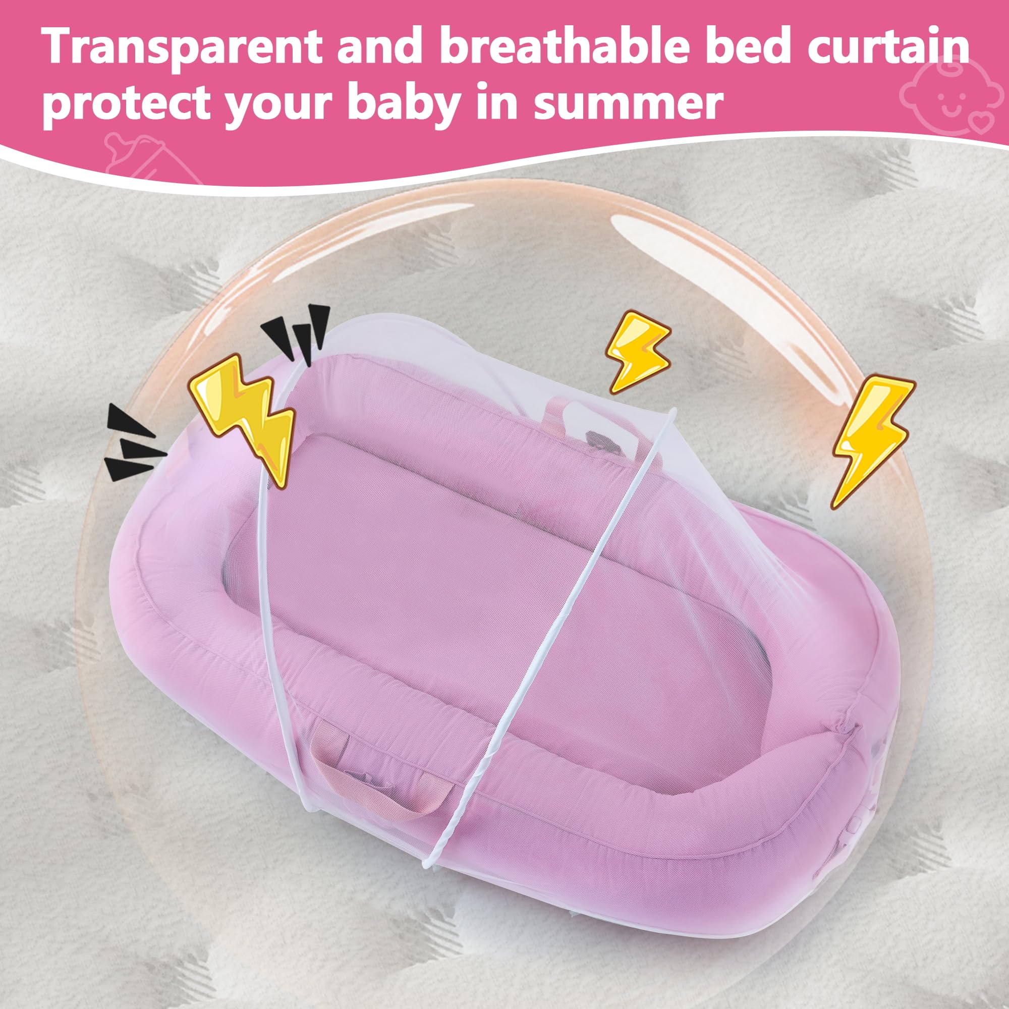 Swaathani machine-washable newborn lounger simplifies cleanup.