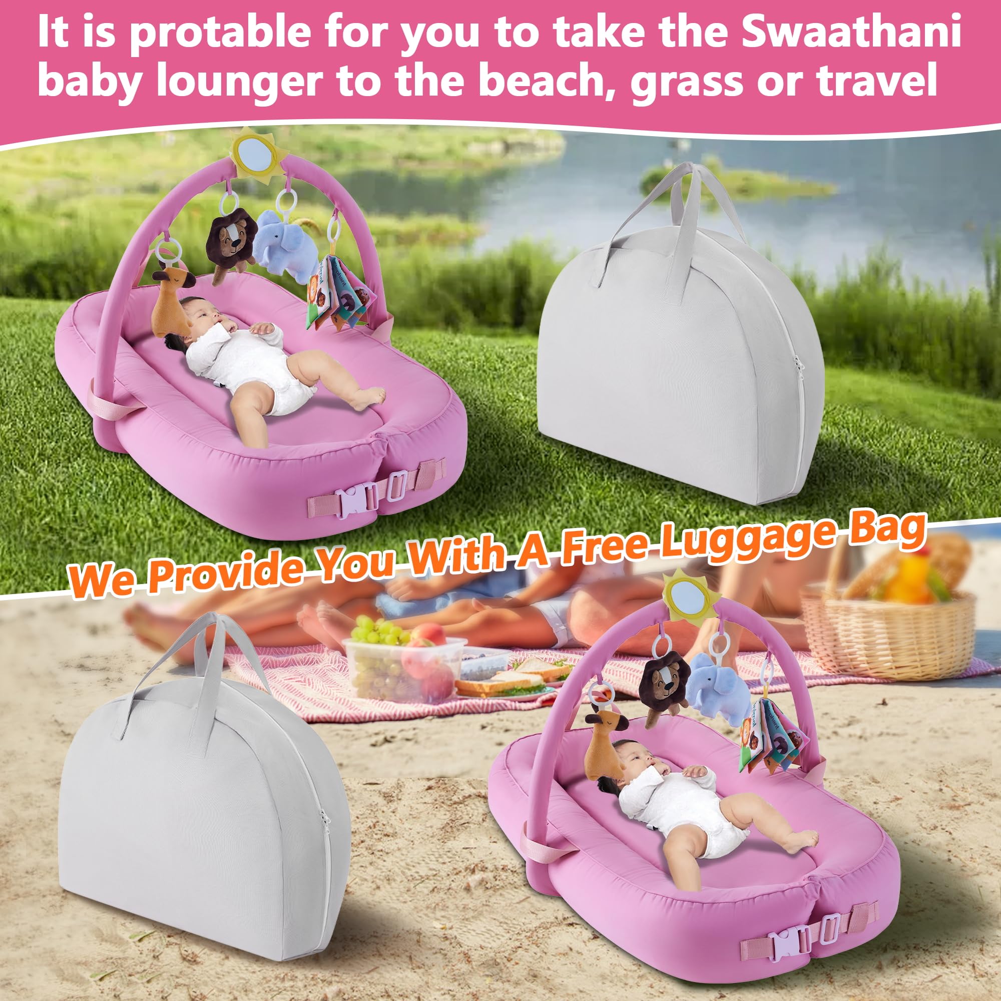 Swaathani travel bag with lounger for easy packing.