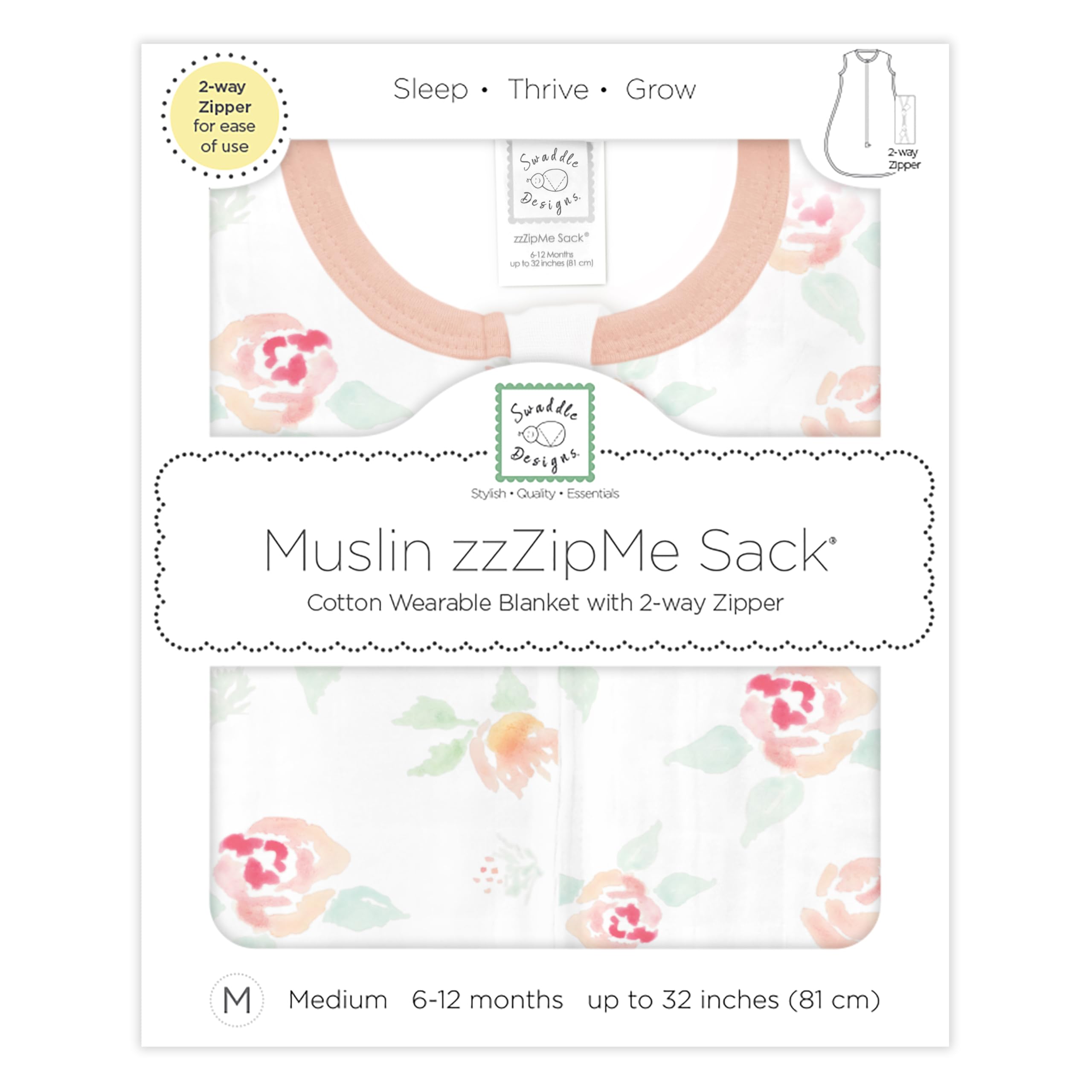 SwaddleDesigns baby sleep blanket in use promotes cozy sleep without loose blankets.