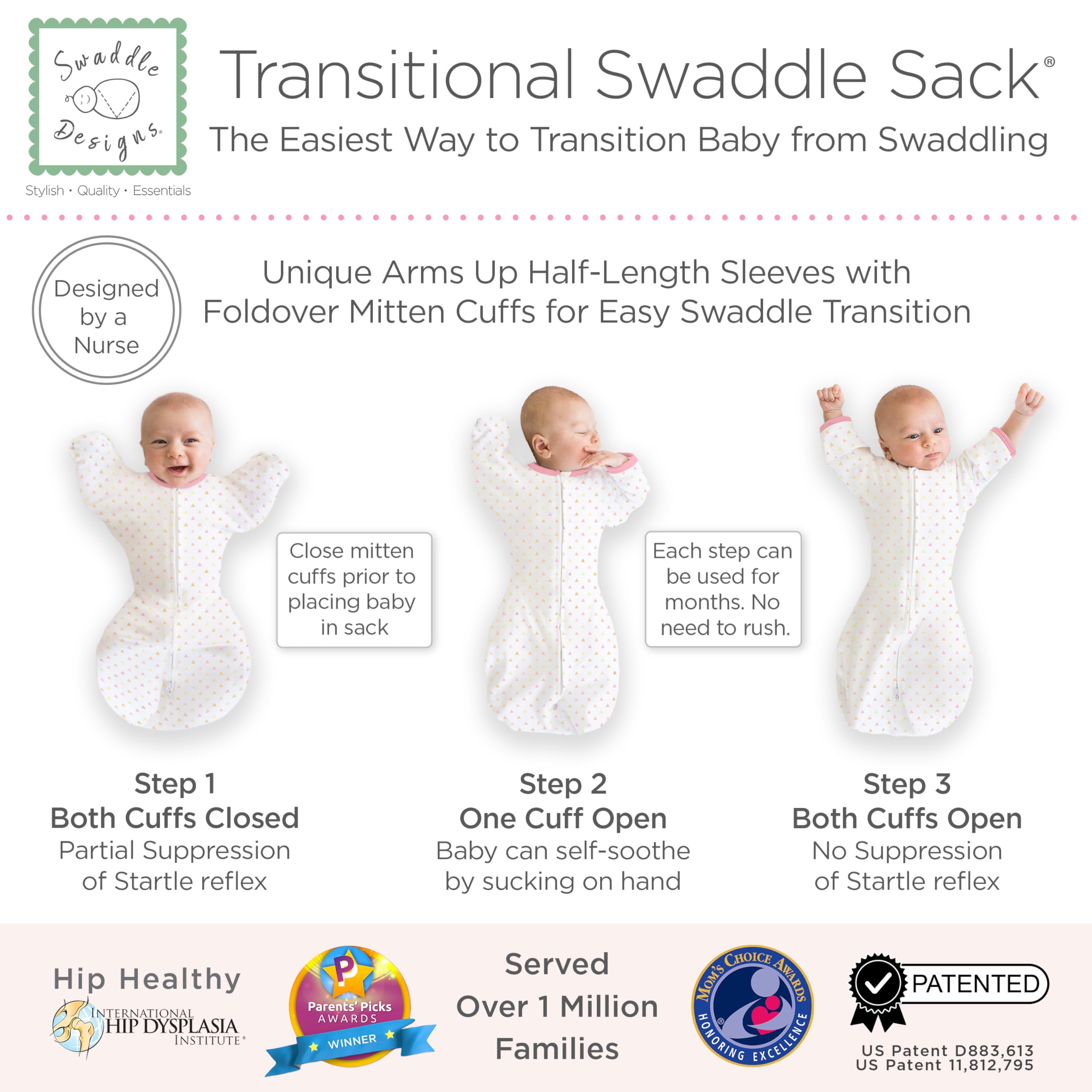 SwaddleDesigns Foldover mitten cuffs open or closed for flexibility