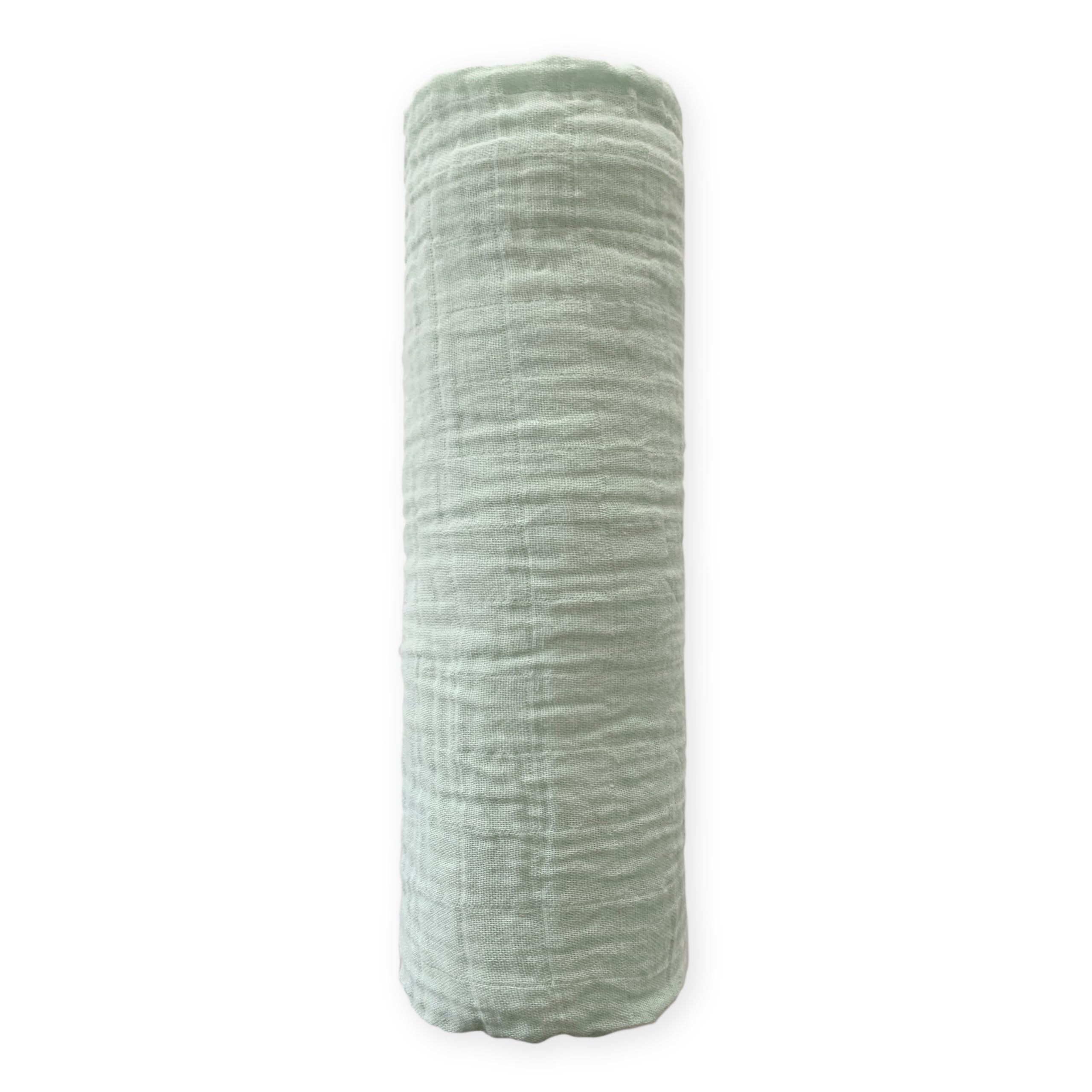 SwaddleDesigns Jadeite muslin blanket close-up shows breathable softness