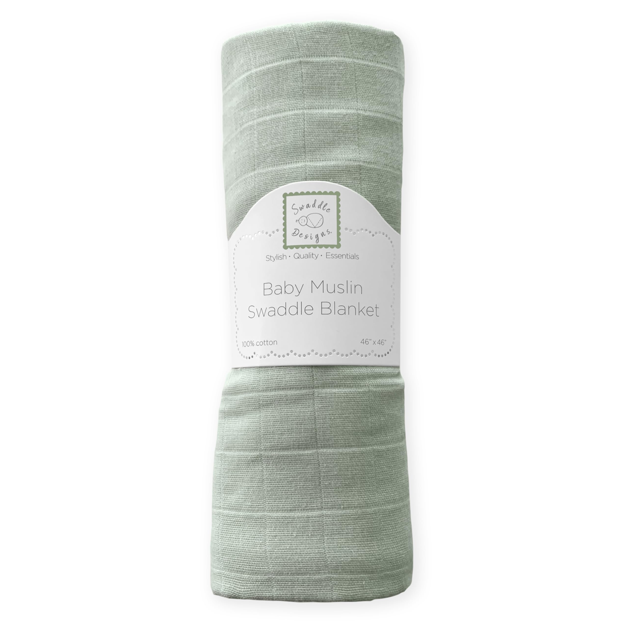 SwaddleDesigns Jadeite blanket with 123 Swaddle label for easy learning