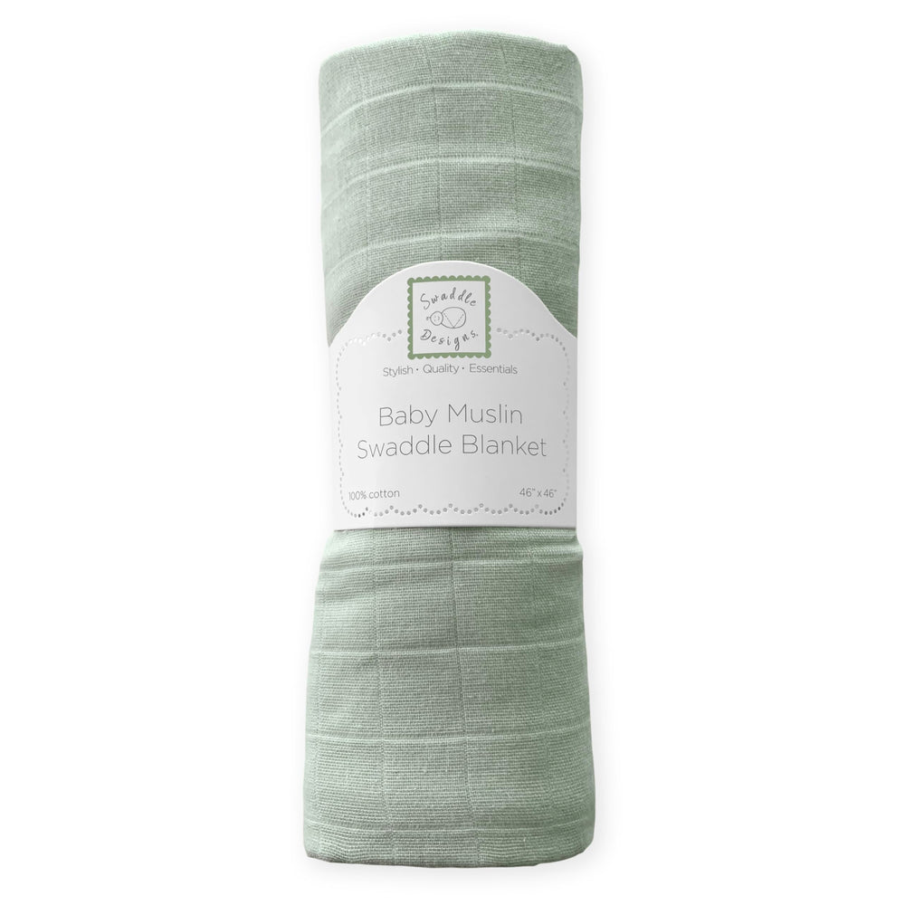SwaddleDesigns Jadeite blanket with 123 Swaddle label for easy learning