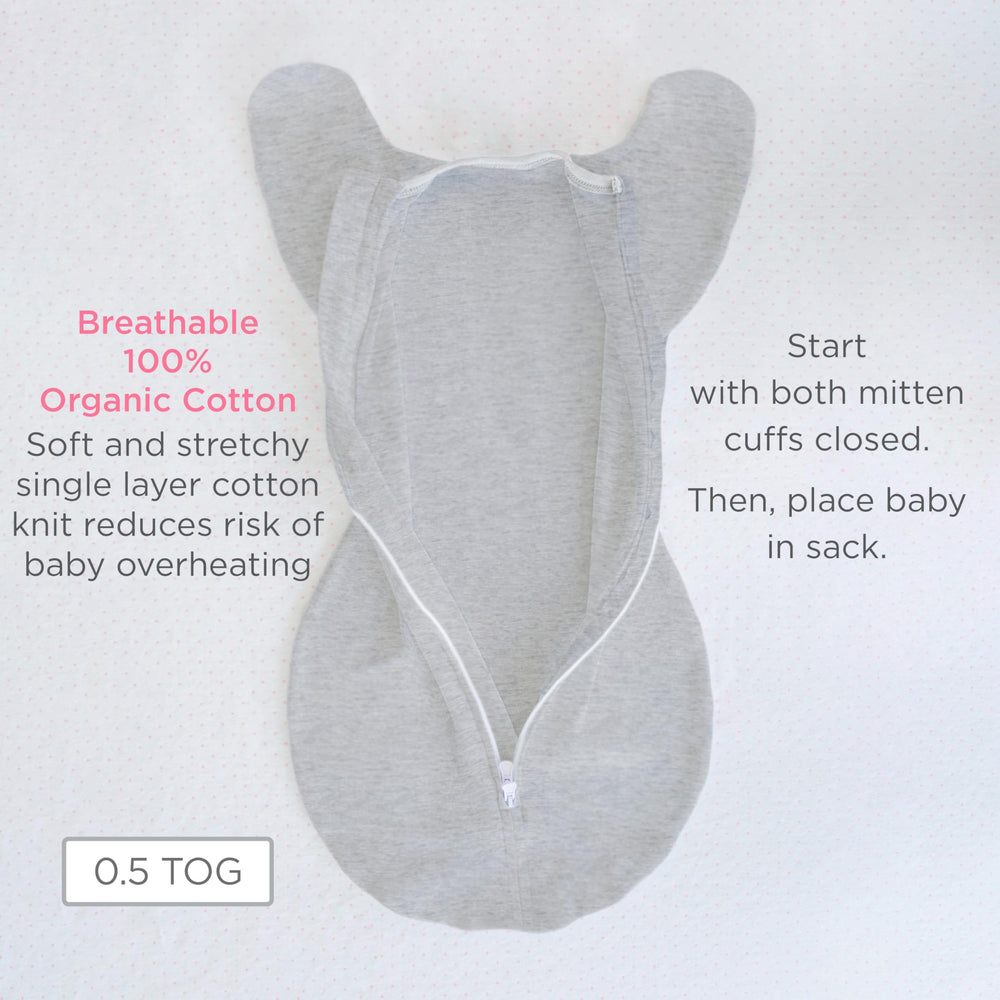 SwaddleDesigns nurse-designed, patent-backed baby sack with thoughtful safety features.