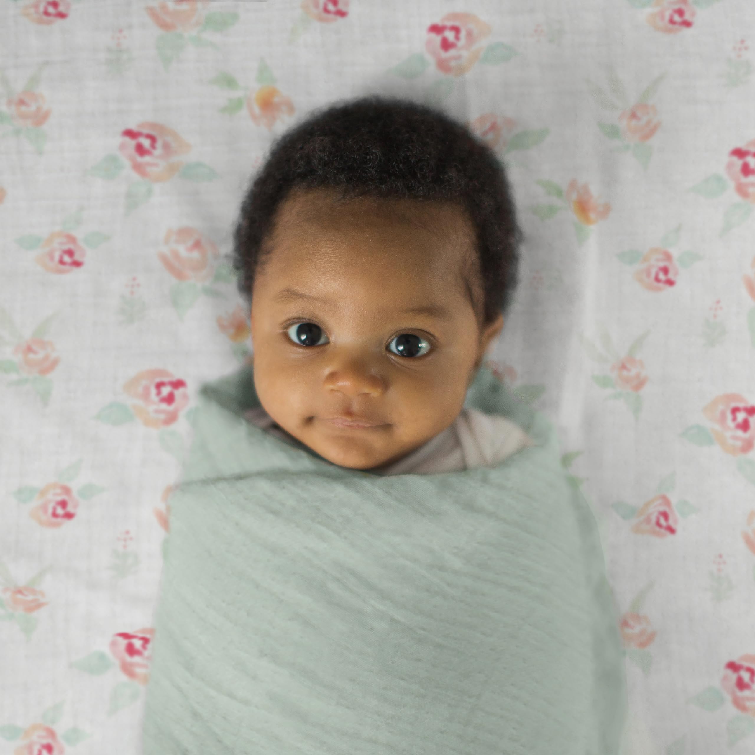 SwaddleDesigns Oceana muslin swaddle blanket open weave for airflow.