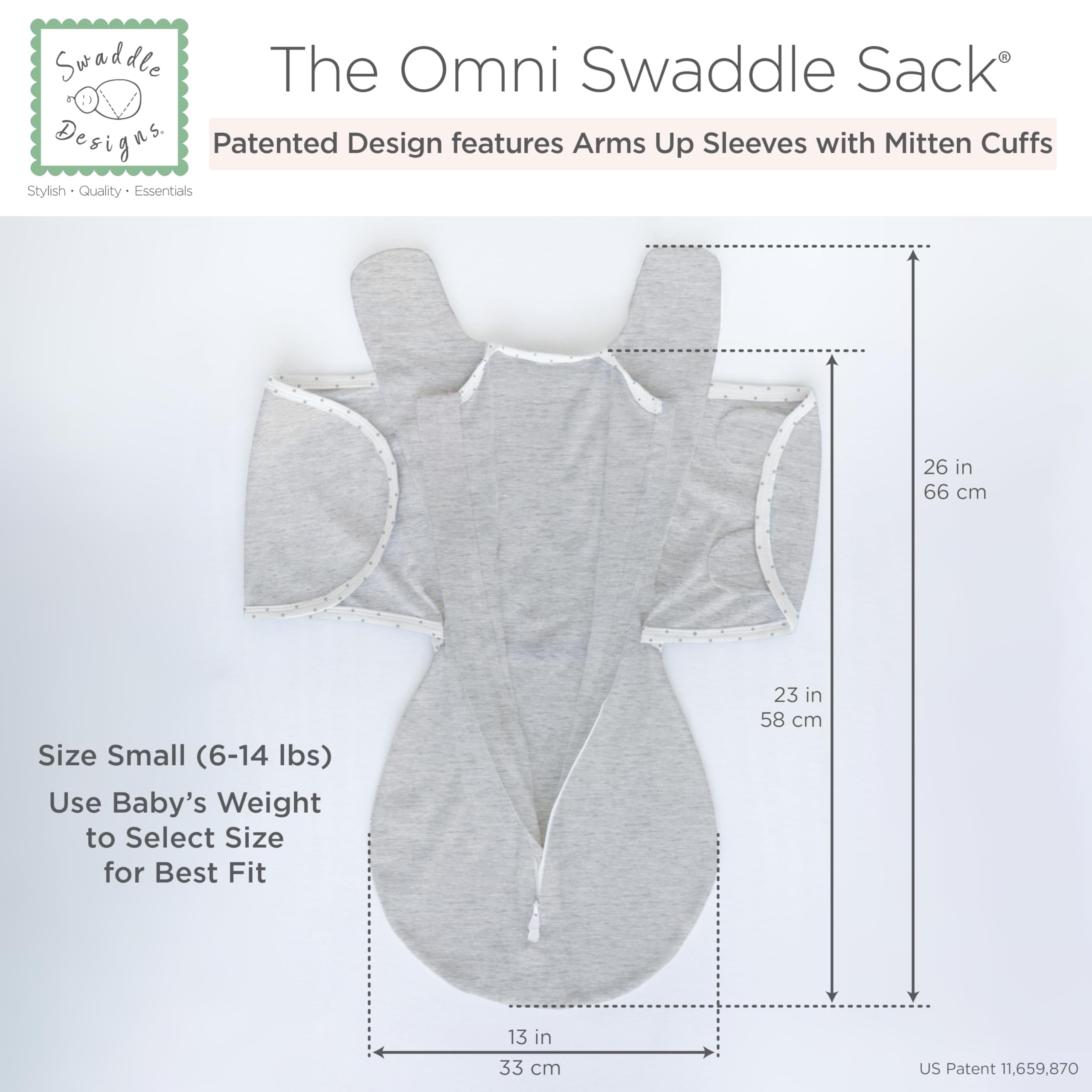 SwaddleDesigns Omni Swaddle 100% cotton breathable fabric