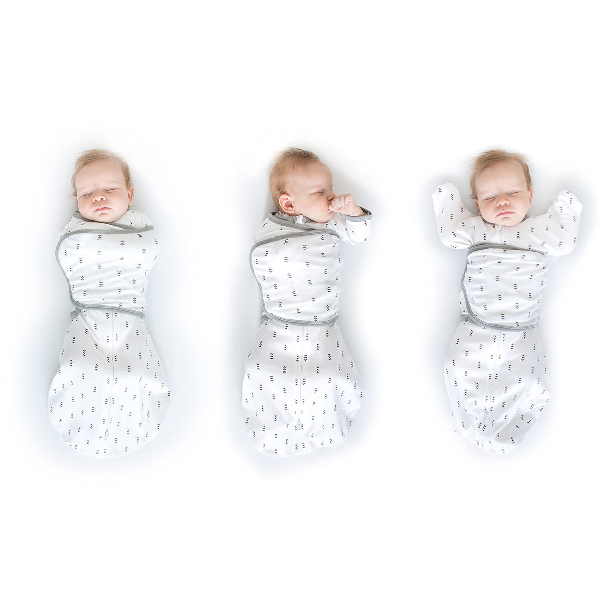 SwaddleDesigns Omni Swaddle Sack arm-up setup for versatile newborn soothing and safe sleep options.