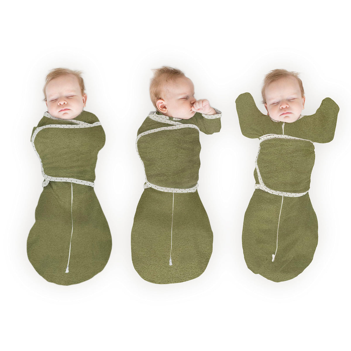 SwaddleDesigns Omni Swaddle Sack arms-on-chest design helps calm newborns for calmer naps