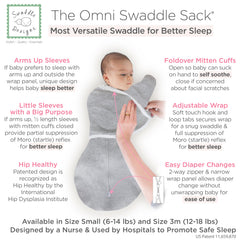 SwaddleDesigns Omni Swaddle Sack mitten cuffs keep tiny hands warm and scratch-free.