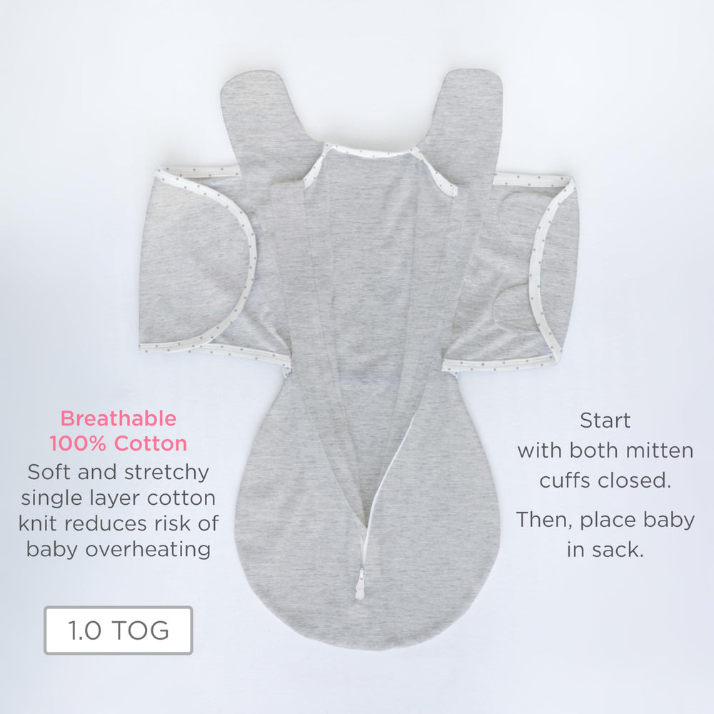 SwaddleDesigns Omni Swaddle Sack 2-way zipper for easy diaper checks