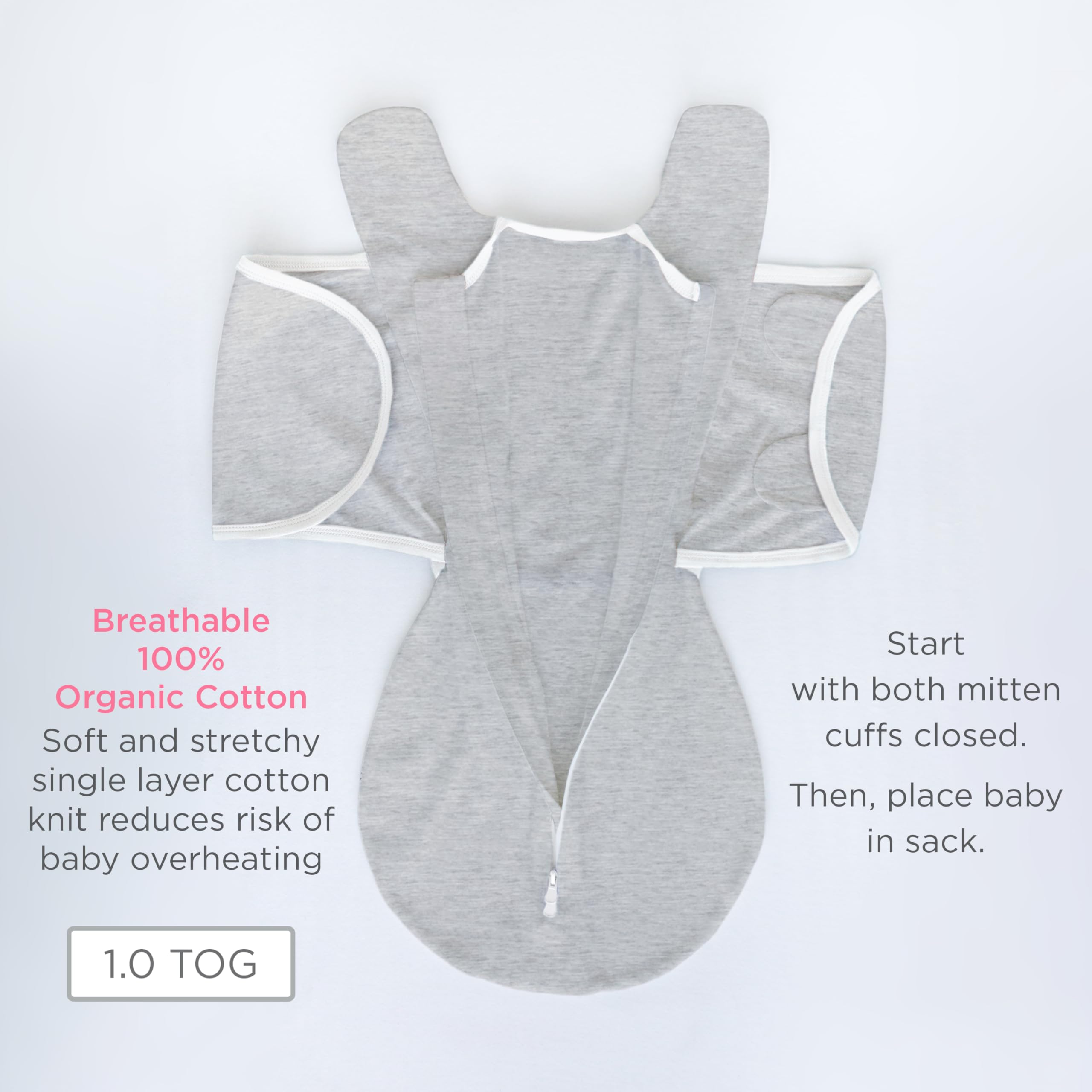 SwaddleDesigns Organic Omni Swaddle Sack hip-healthy design supports natural leg movement.