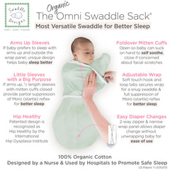 SwaddleDesigns Omni Swaddle Sack mitten cuffs open-close enabling self-soothing.