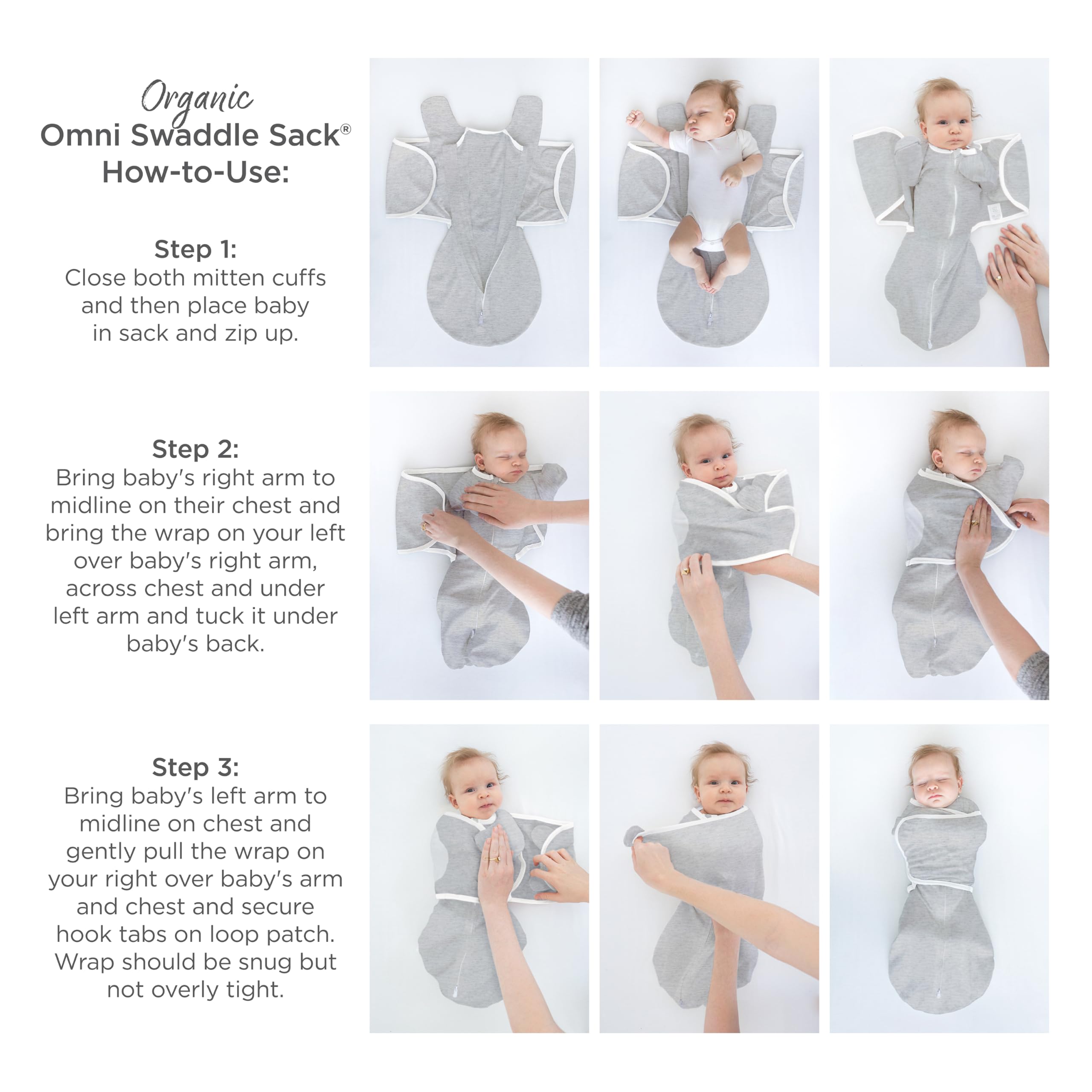 Close-up of soft cotton fabric and gentle stretch in SwaddleDesigns Organic Sack.