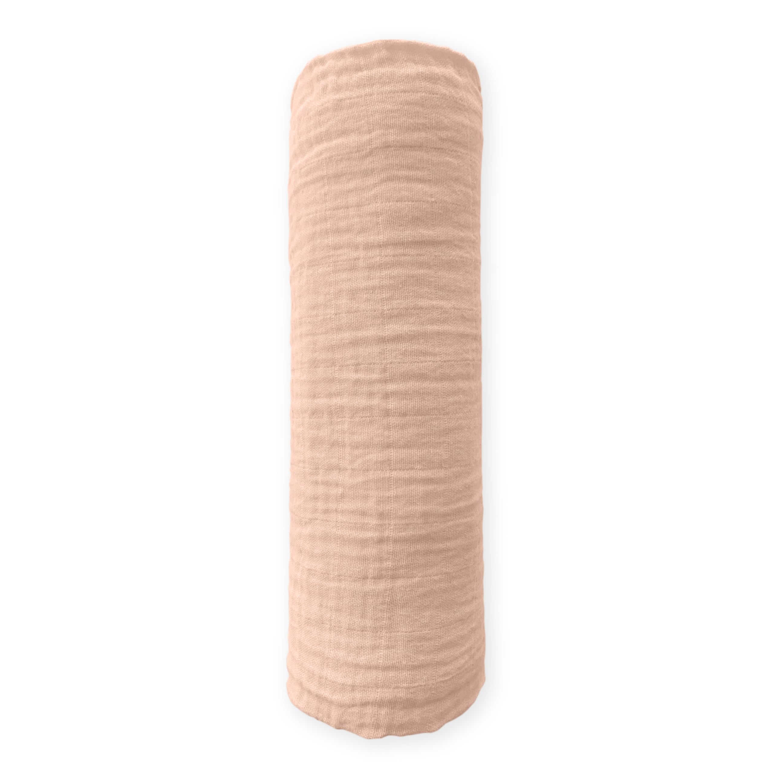 SwaddleDesigns Peach Blush muslin blanket close-up highlights breathable softness