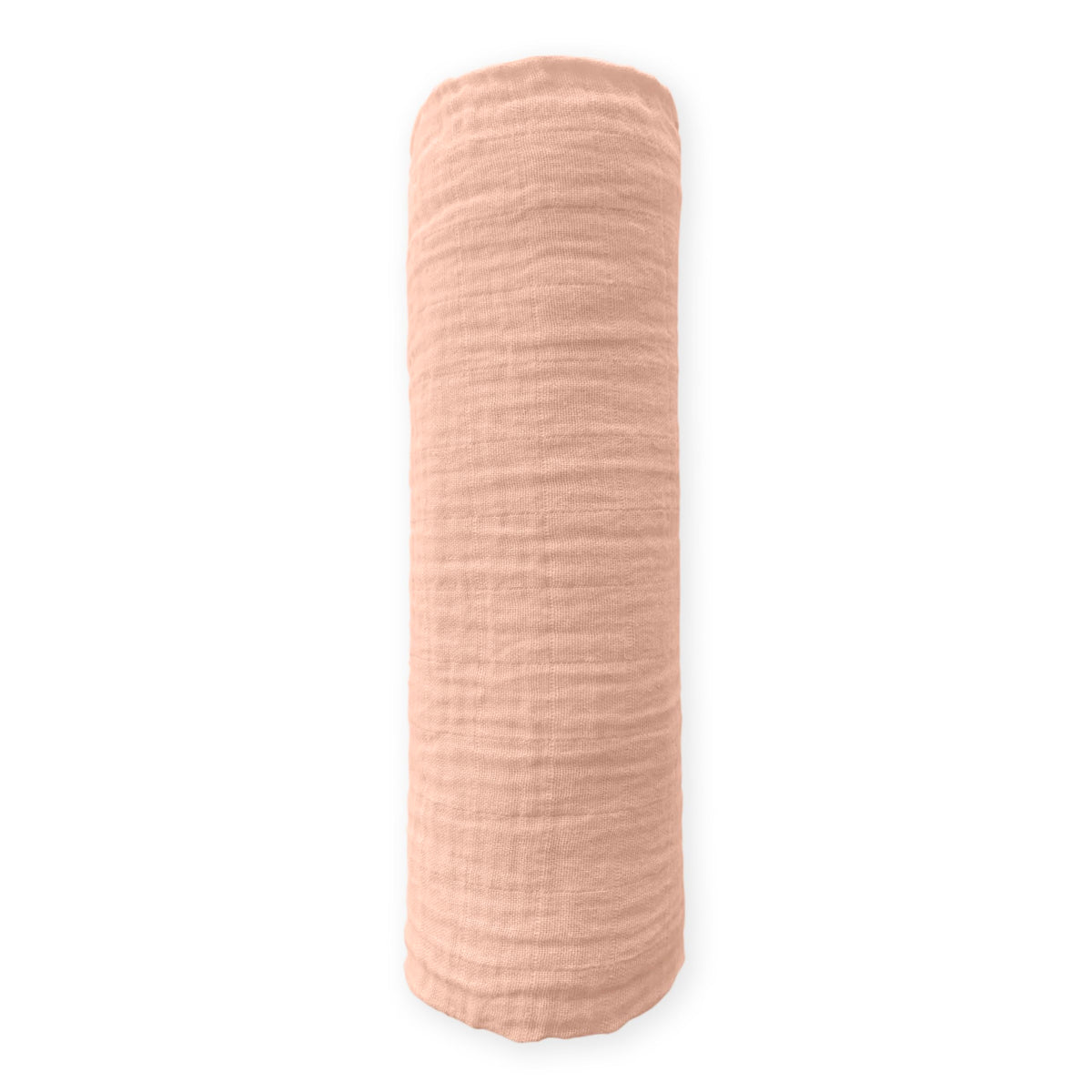 SwaddleDesigns Peach Blush muslin blanket close-up highlights breathable softness
