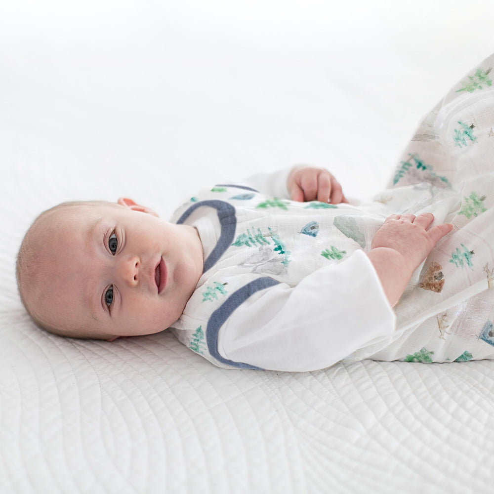 SwaddleDesigns sleep sack safe-skin-guard highlights zipper guard for gentle skin protection.