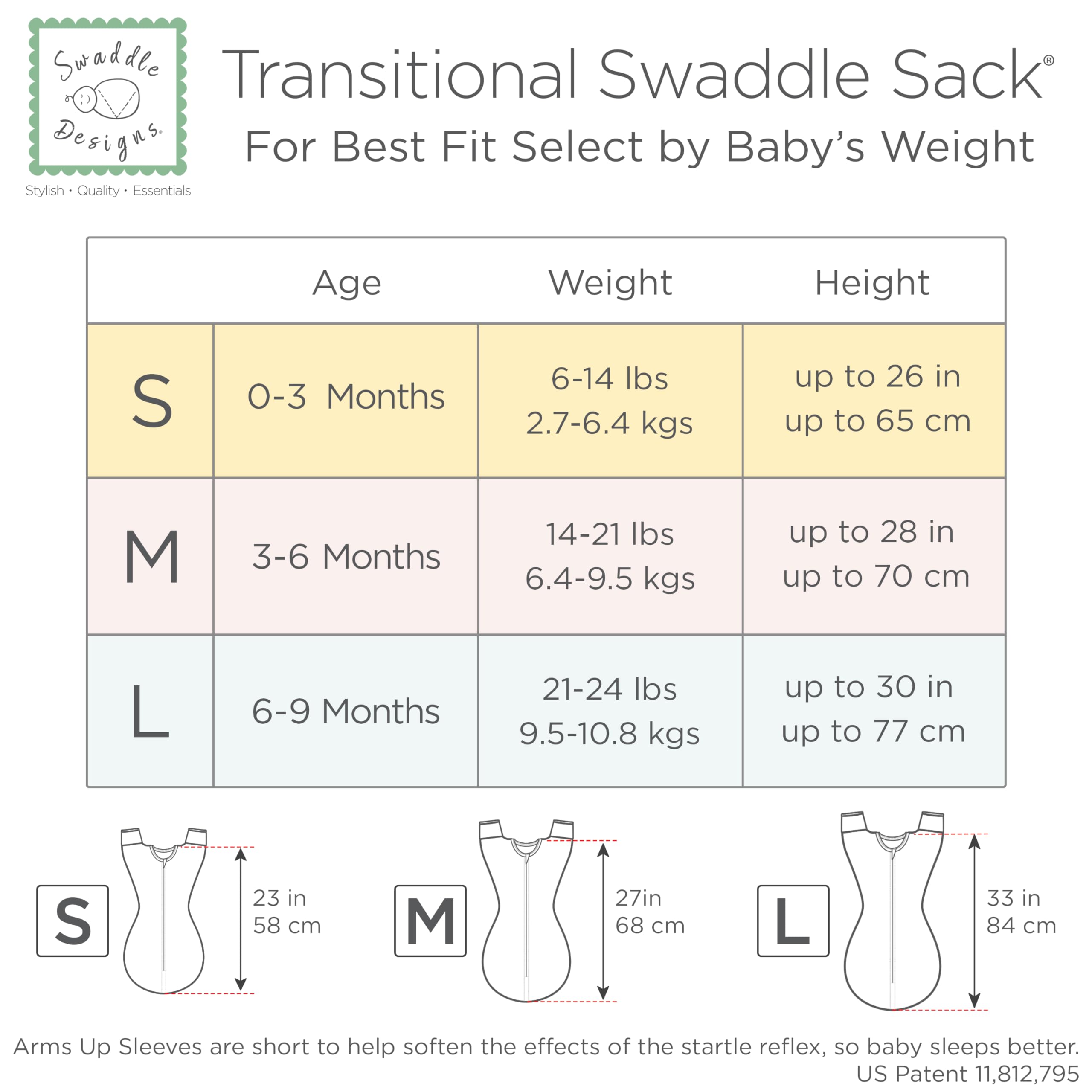 SwaddleDesigns Transitional Swaddle 0.7 TOG cotton-knit warmth for cooler nights