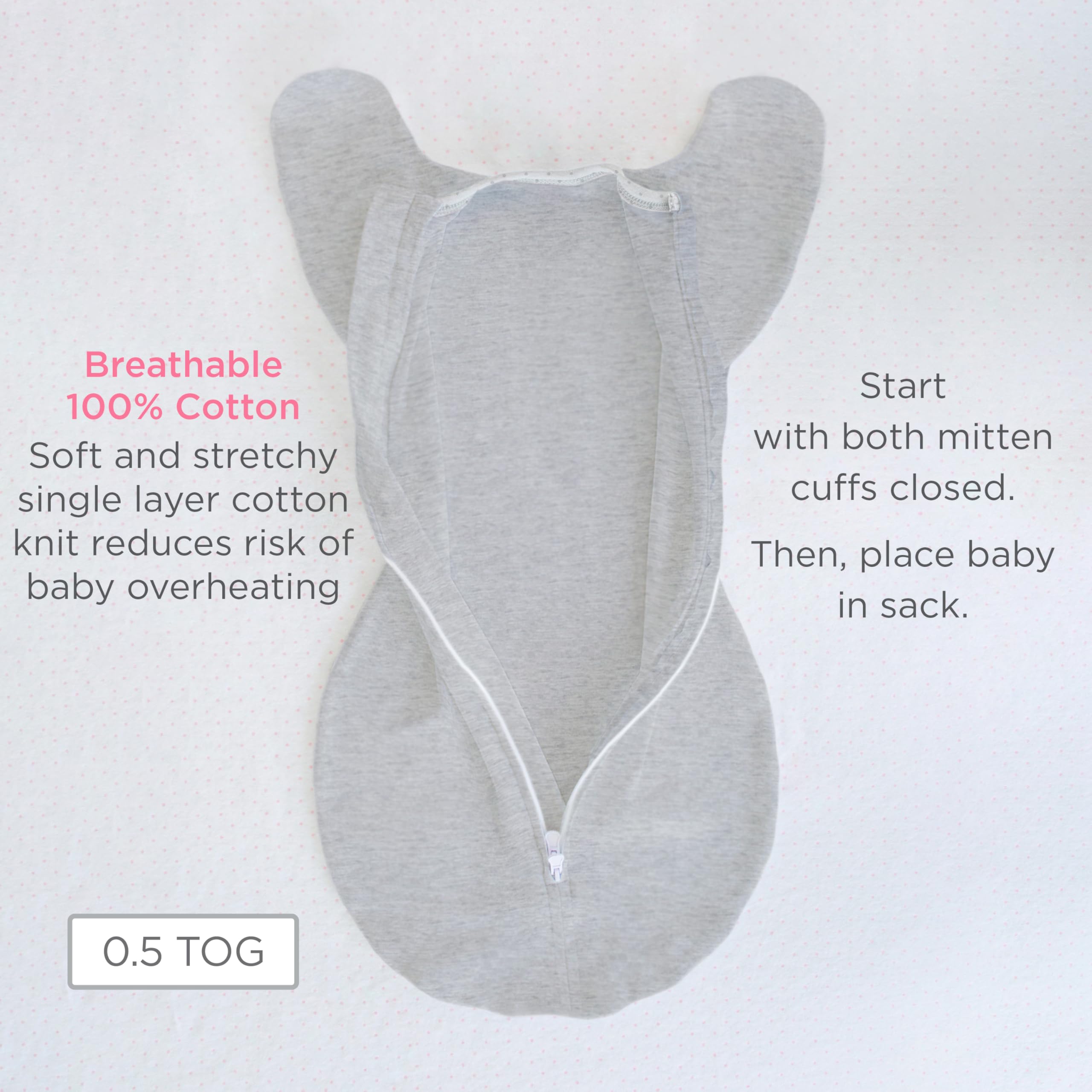 SwaddleDesigns Transitional Swaddle nurse-designed comfort for baby in denim