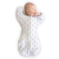 SwaddleDesigns Transitional Swaddle Sack arm-up view supports self-soothing and safe sleep.