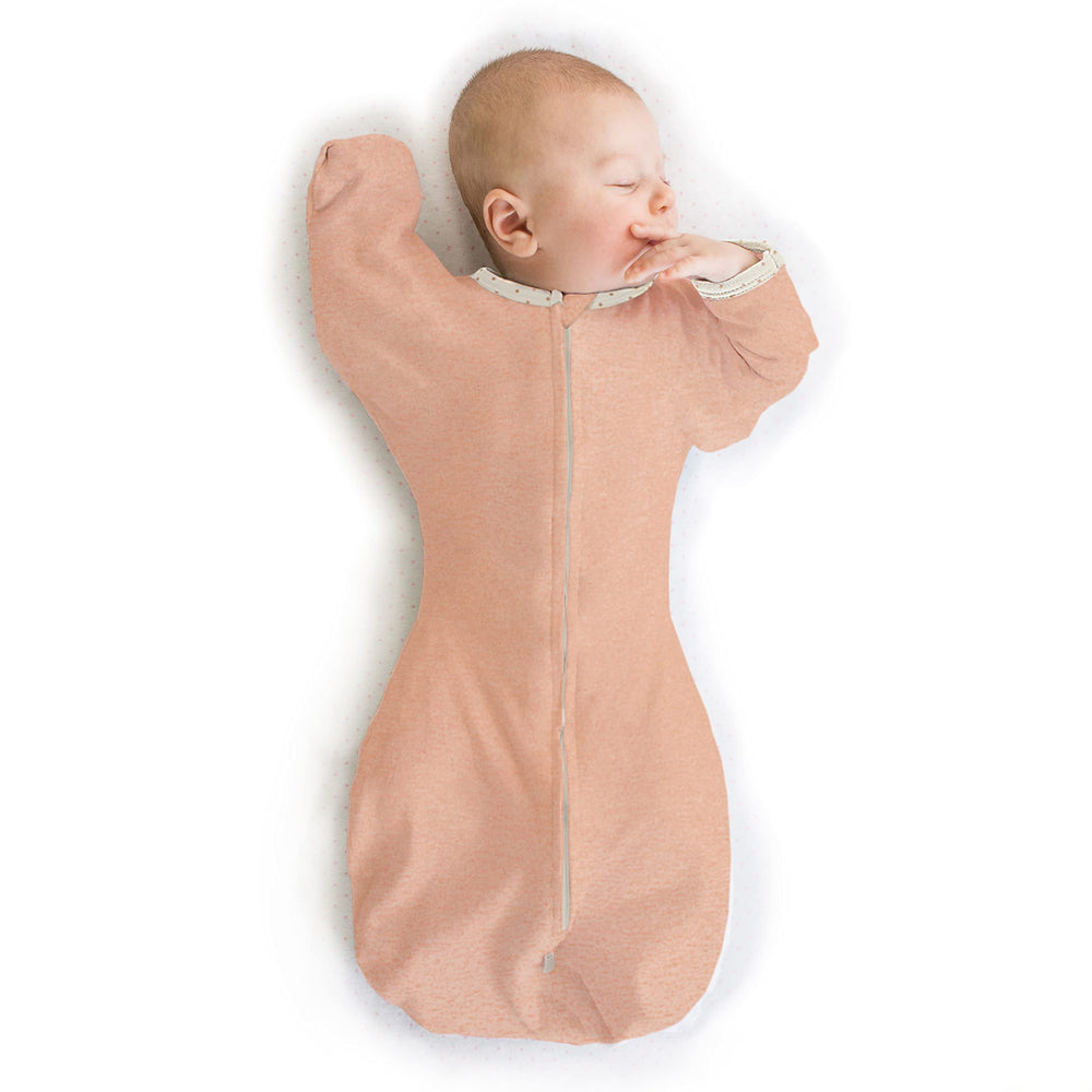 SwaddleDesigns transitional swaddle sack arms-up shows self-soothing potential