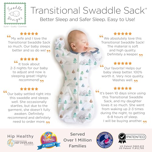 SwaddleDesigns Transitional Swaddle Sack heathered gray fabric for cozy durable wear.