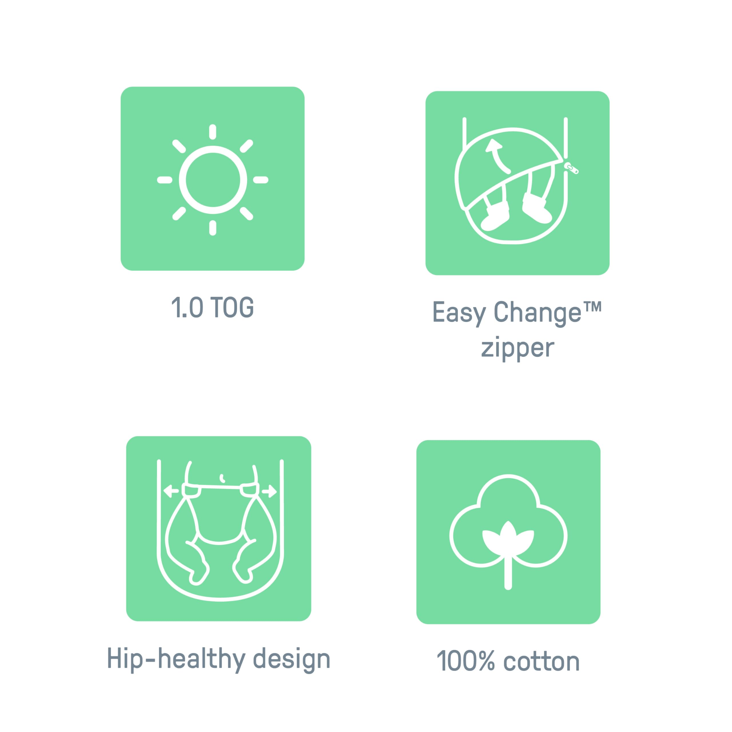 SwaddleMe hip healthy design leaves room for legs and hips