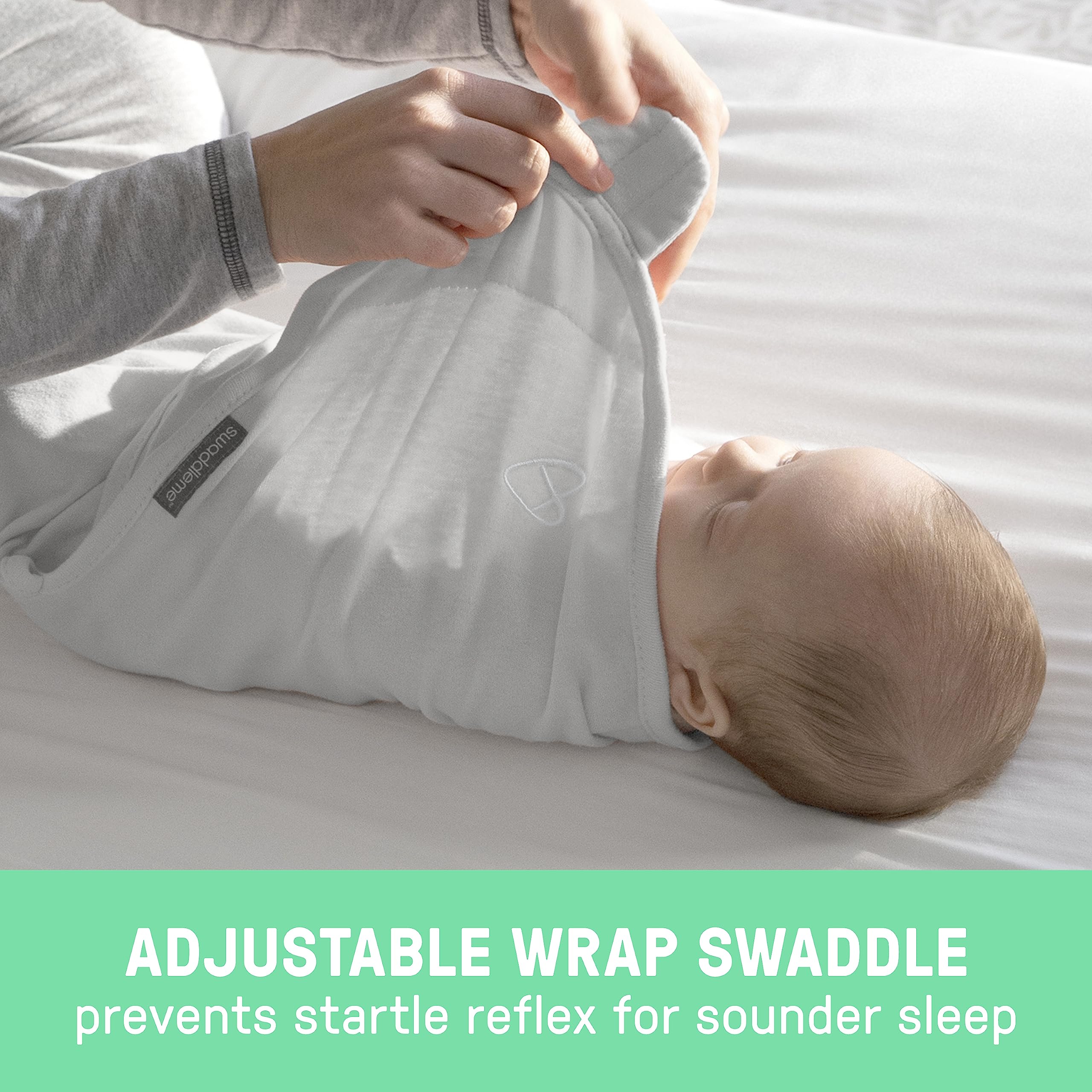 SwaddleMe Starry Night hook and loop closures stay closed for steady rest