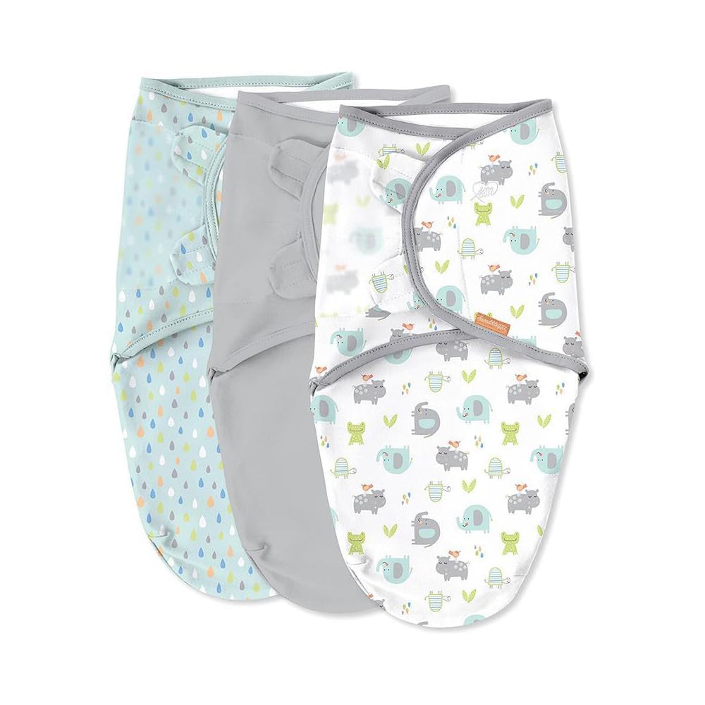 SwaddleMe Original Swaddle Jungle Drops pattern close-up for calm swaddling
