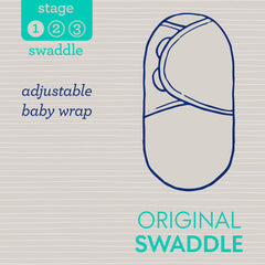 SwaddleMe Original Swaddle small Grey Dot Stripe fabric detail shows soft cotton.