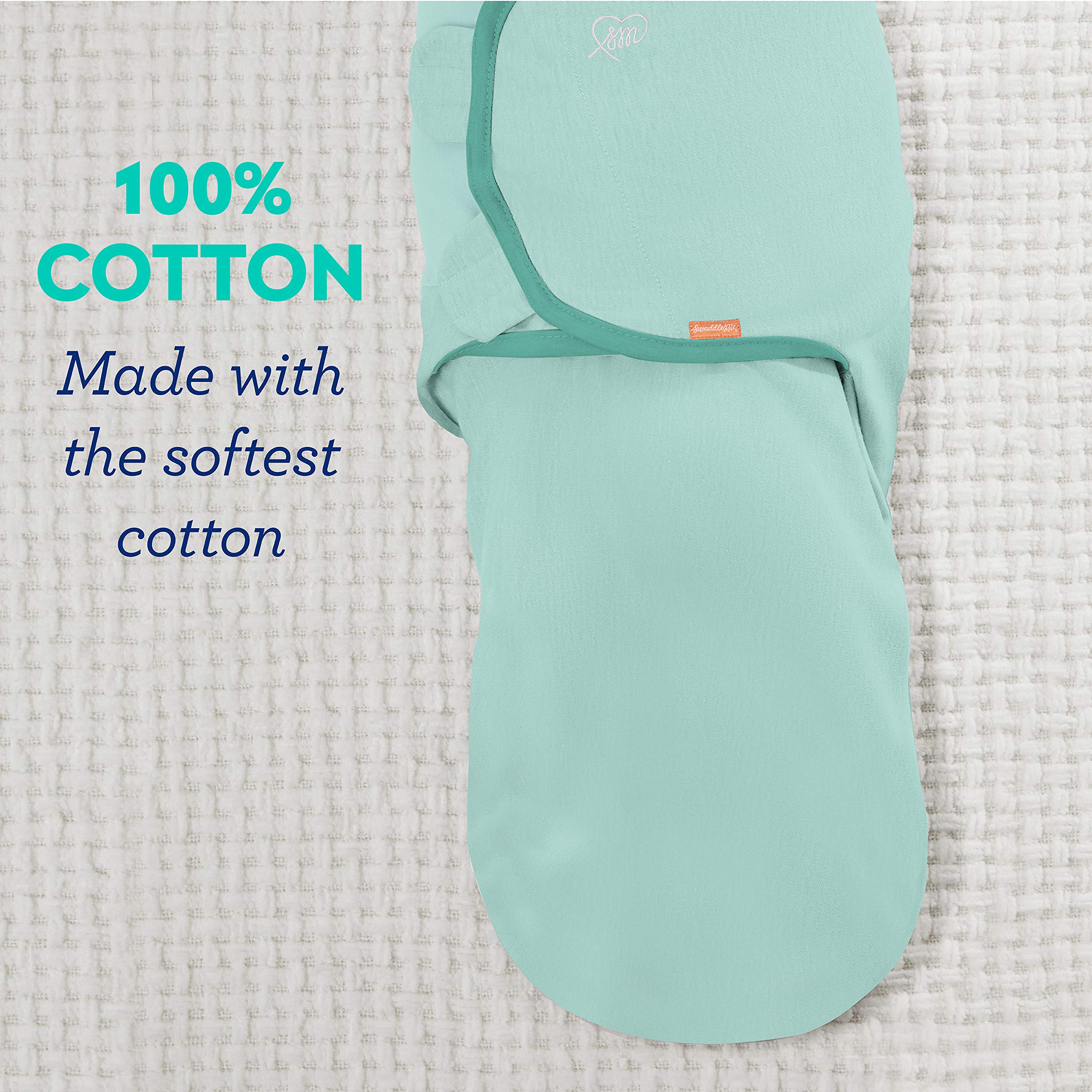 SwaddleMe Original Swaddle small Grey Dot Stripe hip-healthy design close-up.