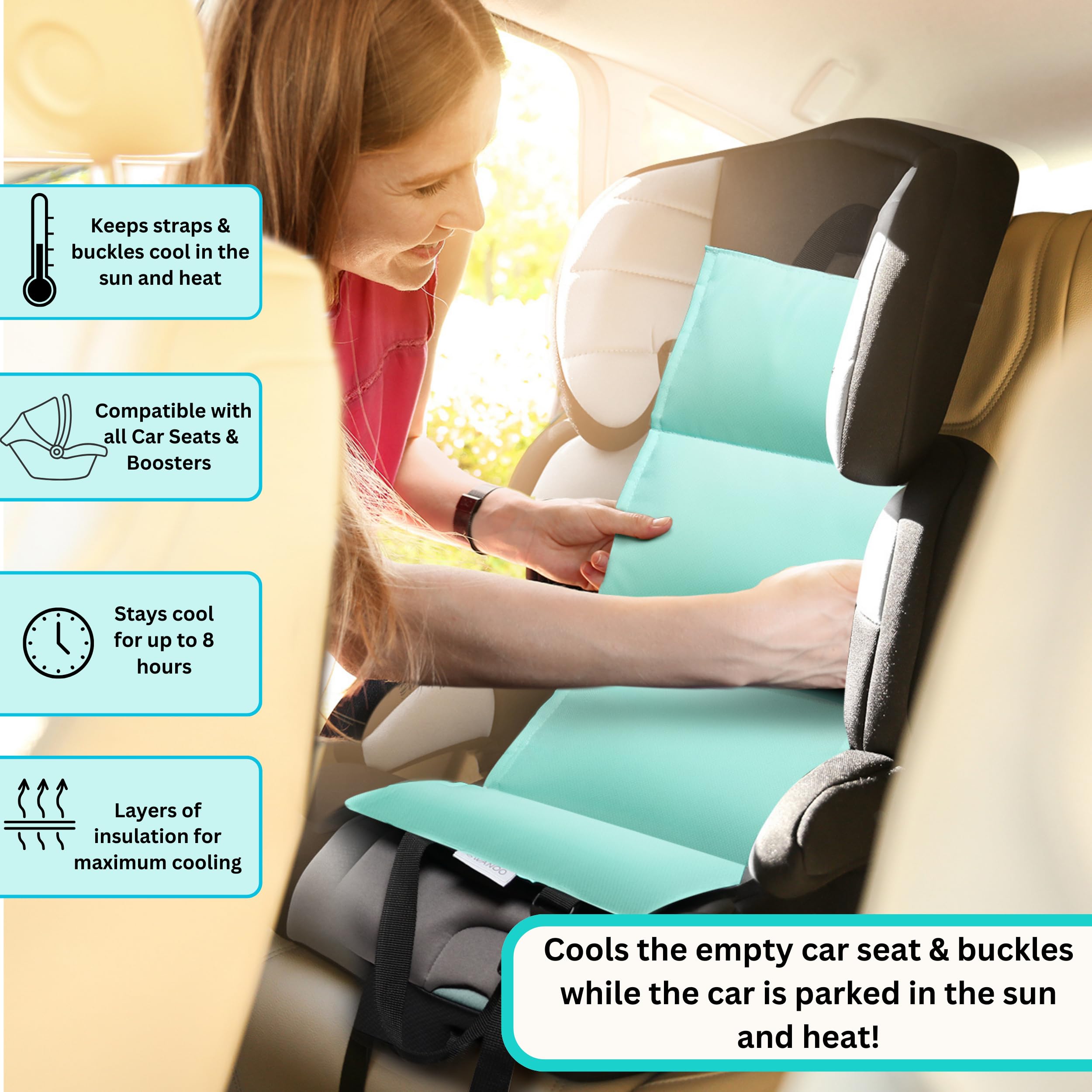 Swanoo car seat cooling pad ice packs keeping seat cool on trips