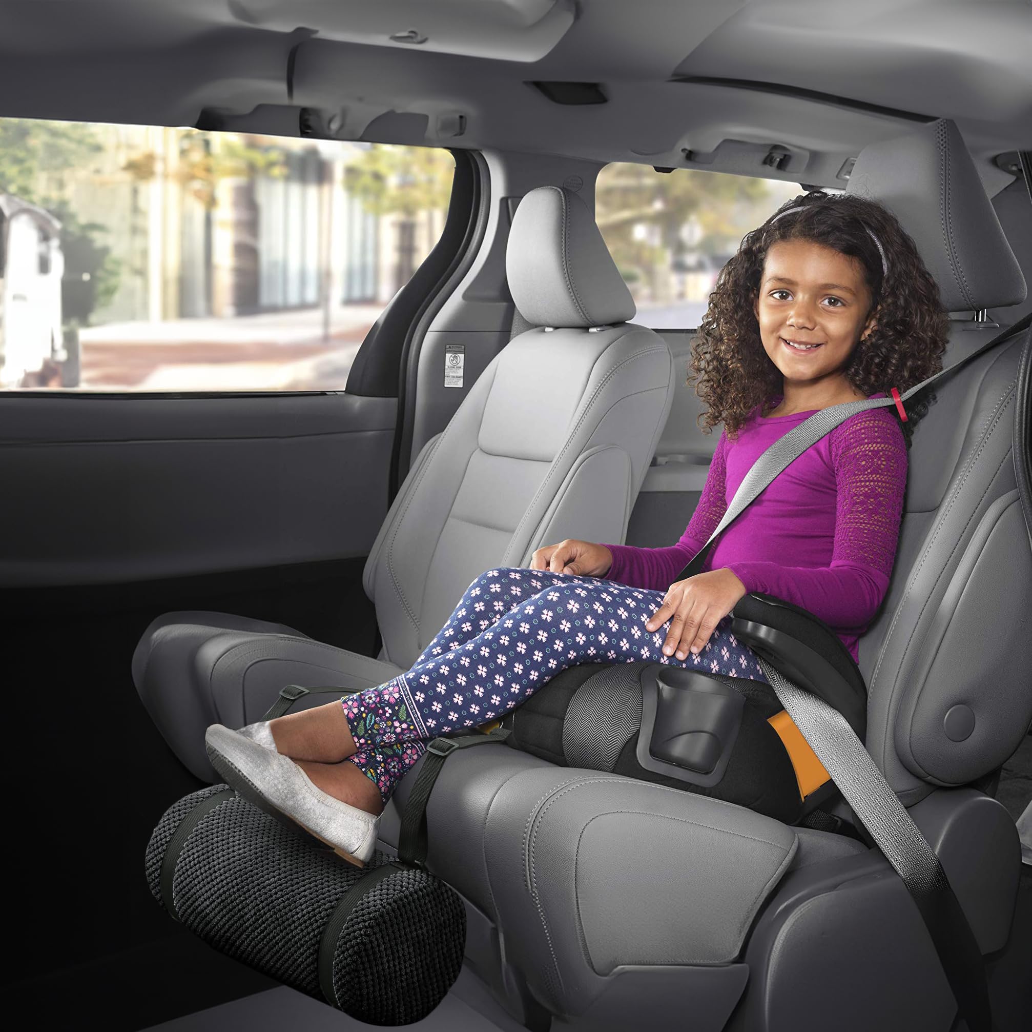Swanoo car seat foot rest with washable cover for easy cleaning.