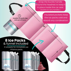Swanoo 8-pack ice packs stay frozen up to 8 hours for travel days.