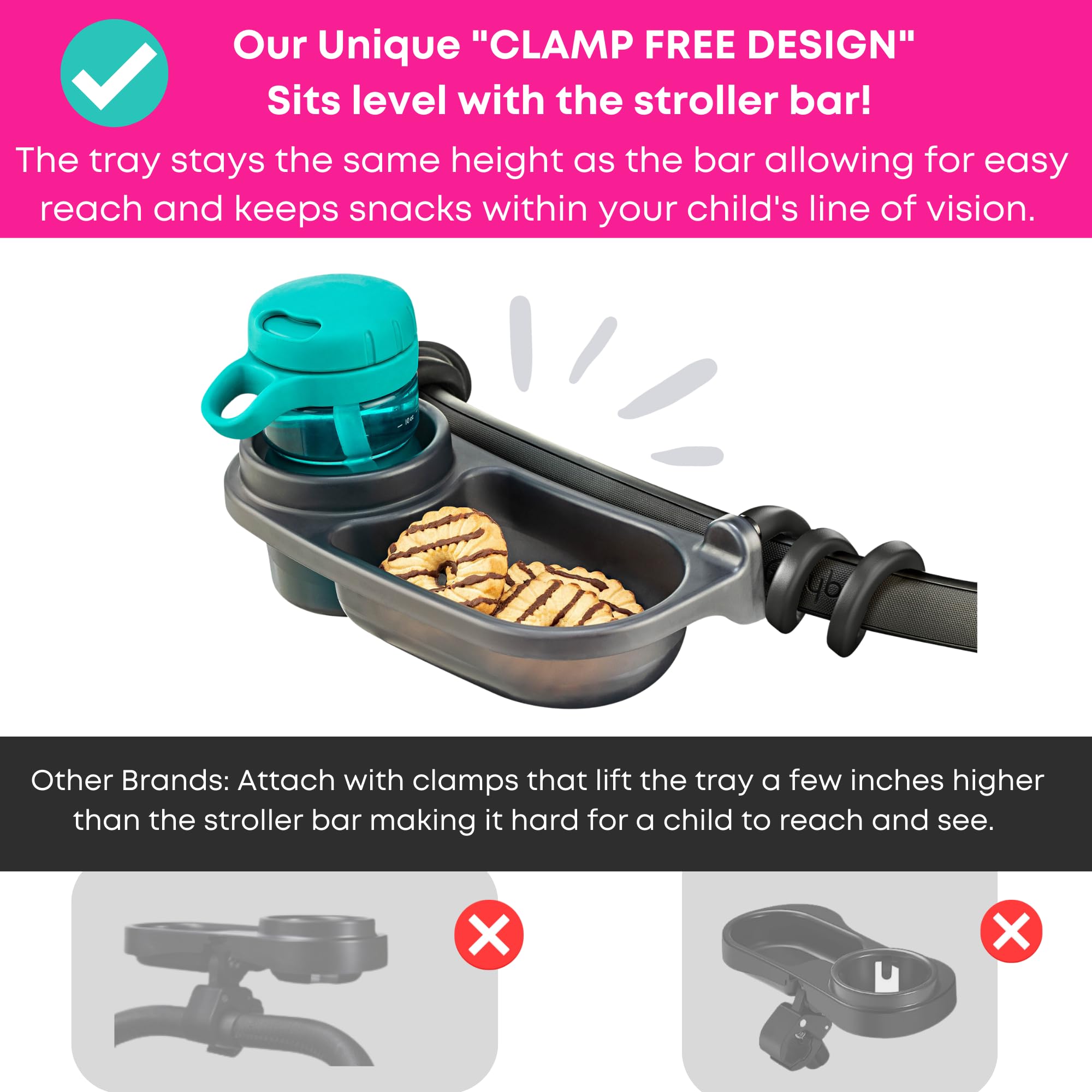 Swanoo snack tray dishwasher safe icon highlighting easy cleaning after messes.