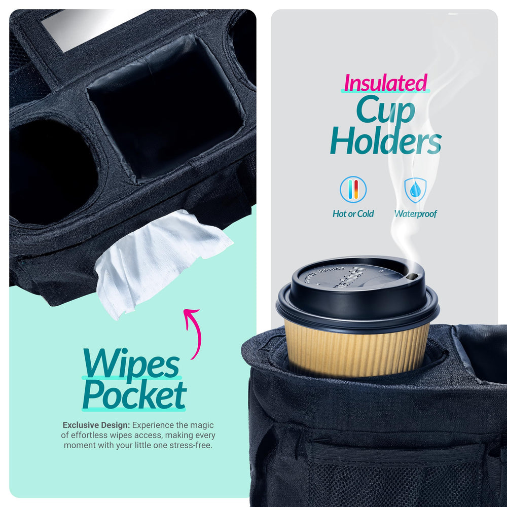Swanoo expandable wipes pocket fits all wipe sizes for convenience.