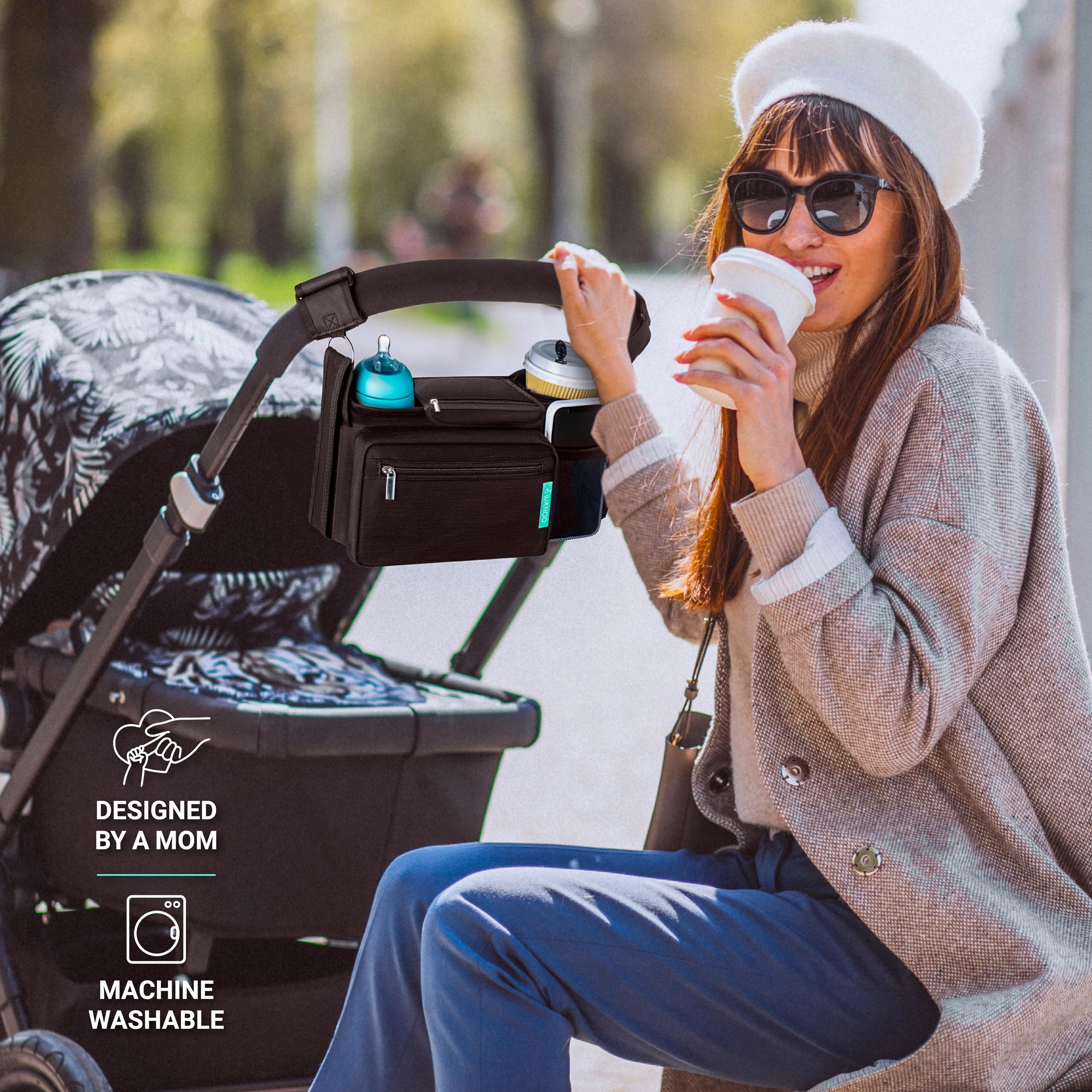 Swanoo removable pouch with wristlet carries essentials separately.