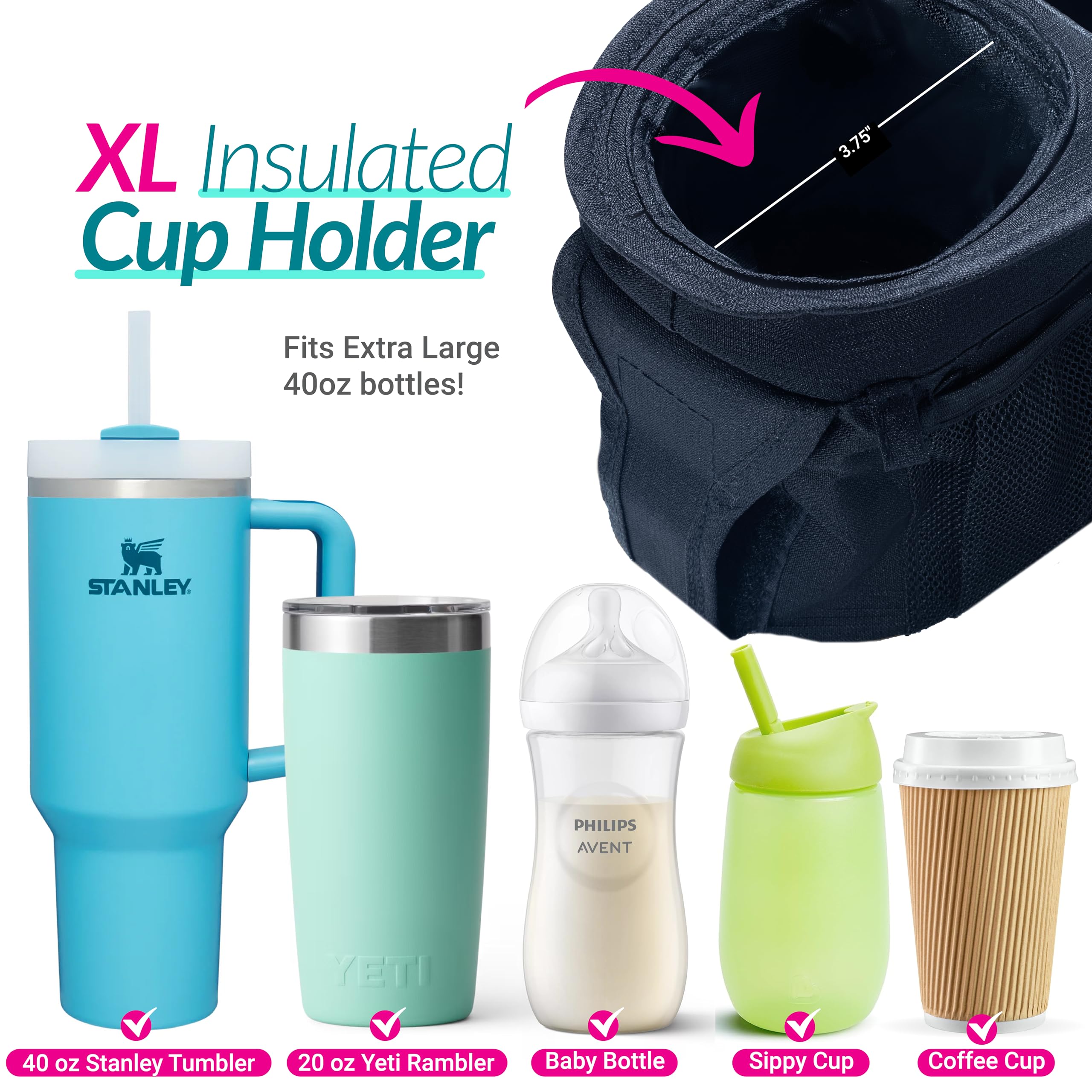Swanoo wipes dispenser pocket on the caddy for quick refreshes.