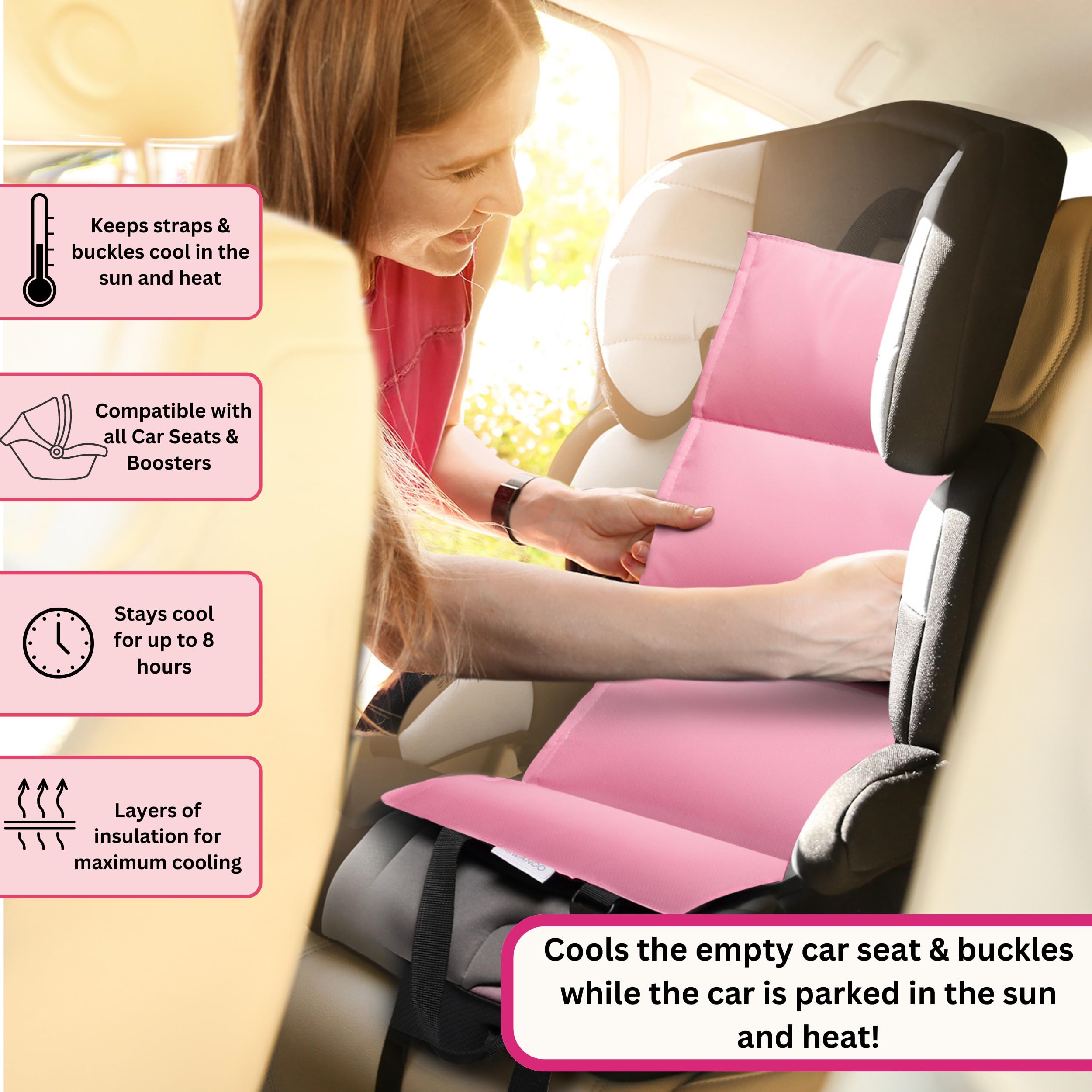 Swanoo stroller cooling pad on-the-go layout promotes easy cooling during walks.