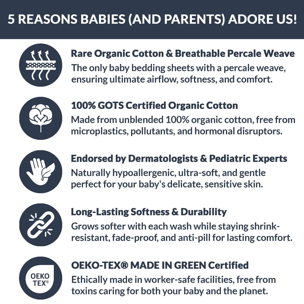 Sweave GOTS-certified label close-up emphasizing organic safety for baby skin.