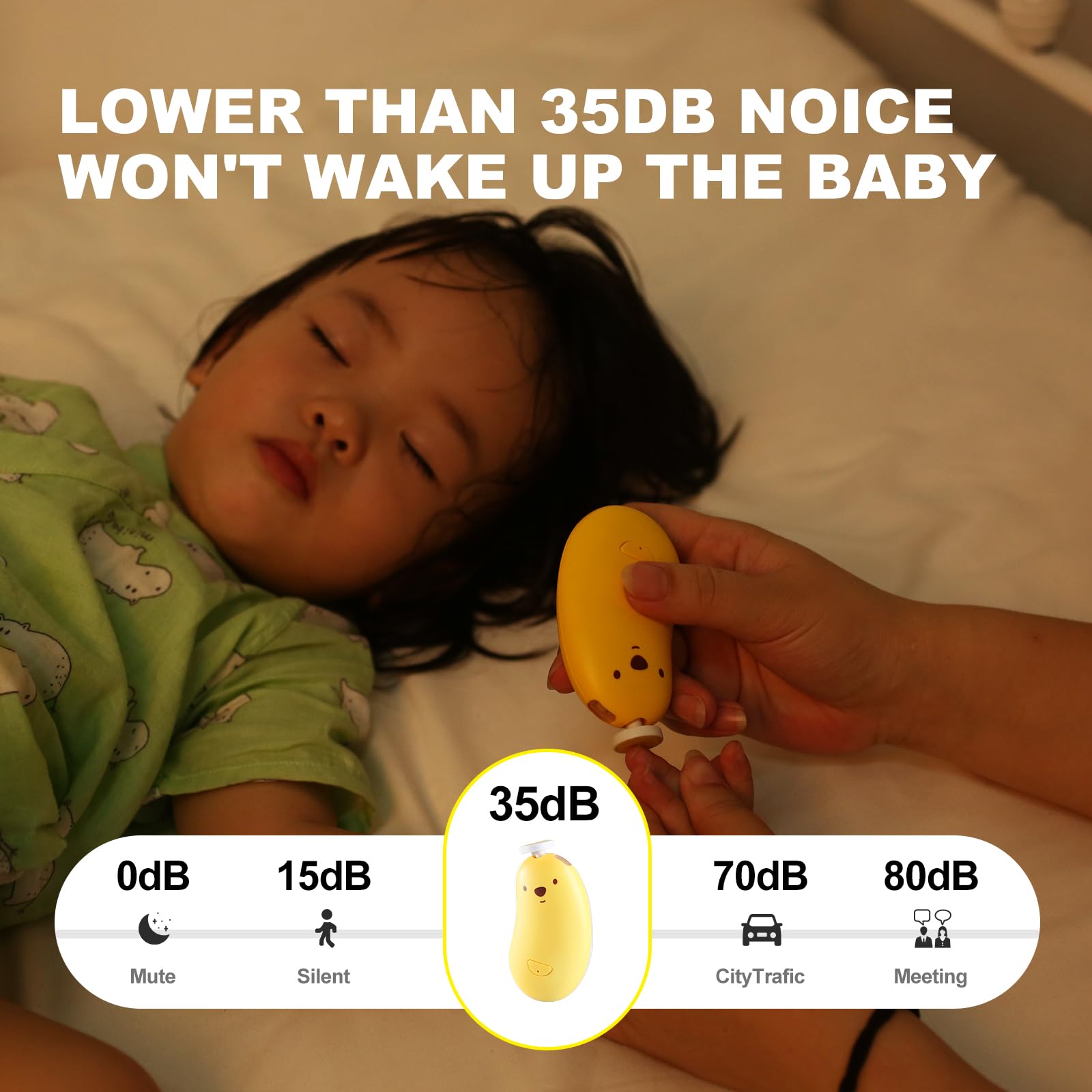 SweeBe rechargeable baby nail file electric with built-in battery convenience
