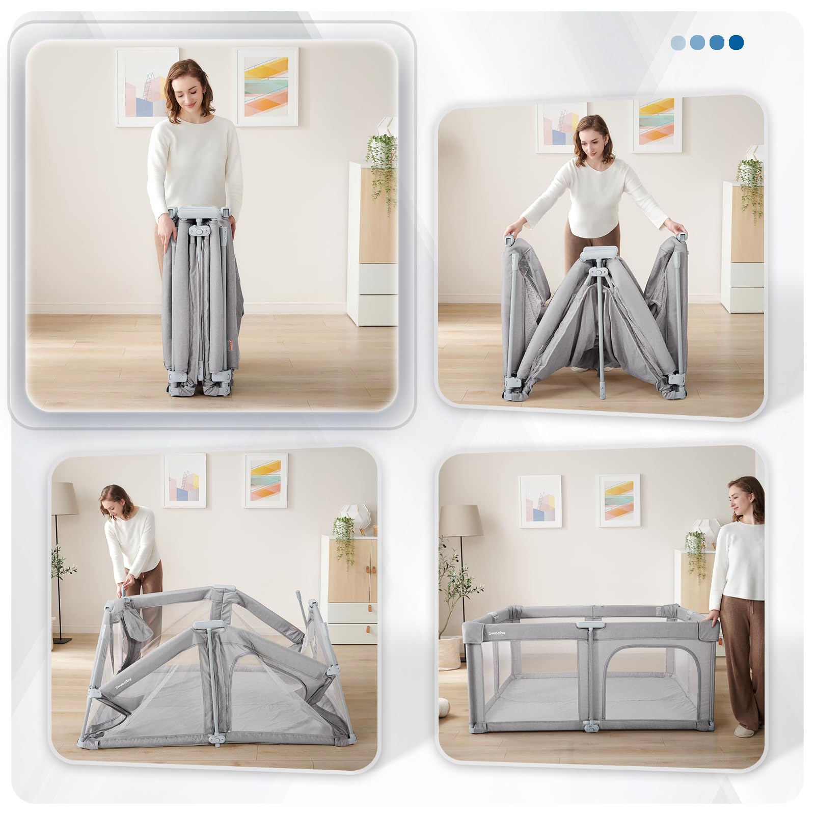 Sweeby Playpen with 360° mesh visibility for full supervision